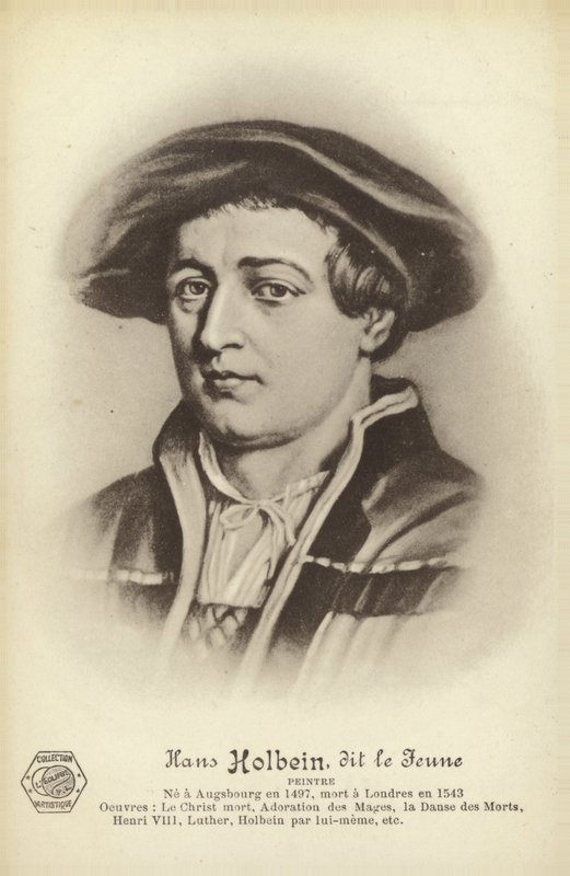Hans Holbein den yngre, tysk målare (litografi) av French School