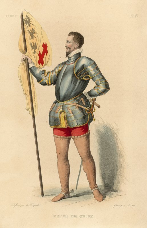 Henri de Guise (färgad gravyr) av French School