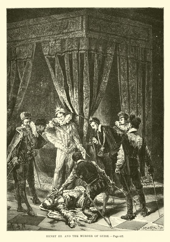 Henry III och mordet på Guise av French School