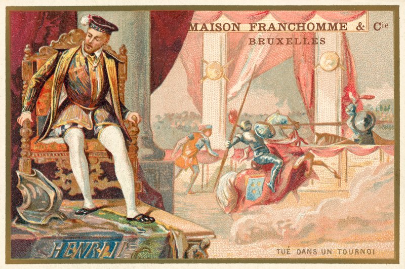 Henrik II av Frankrike dödades i en turnering av Gabriel Montgomery av French School