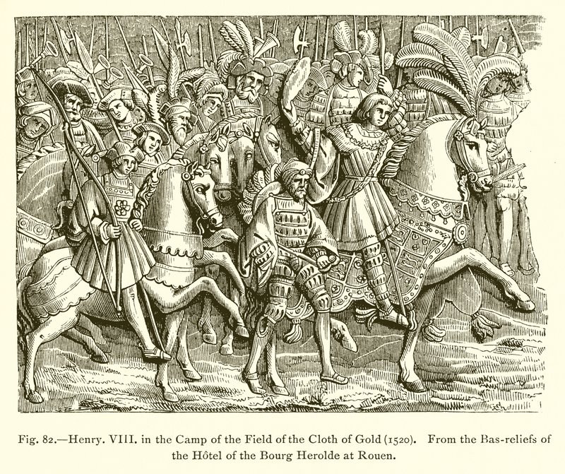 Henrik VIII i lägret av gulddukens fält (1520) av French School
