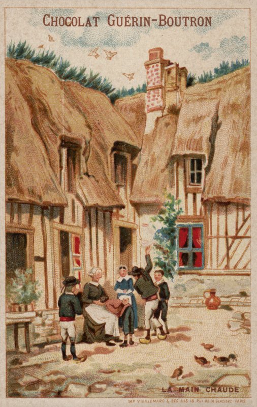 Hett handspel (chromolitho) av French School