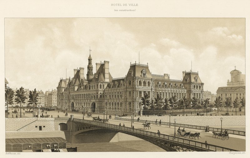 Stadshuset, under uppbyggnad av French School