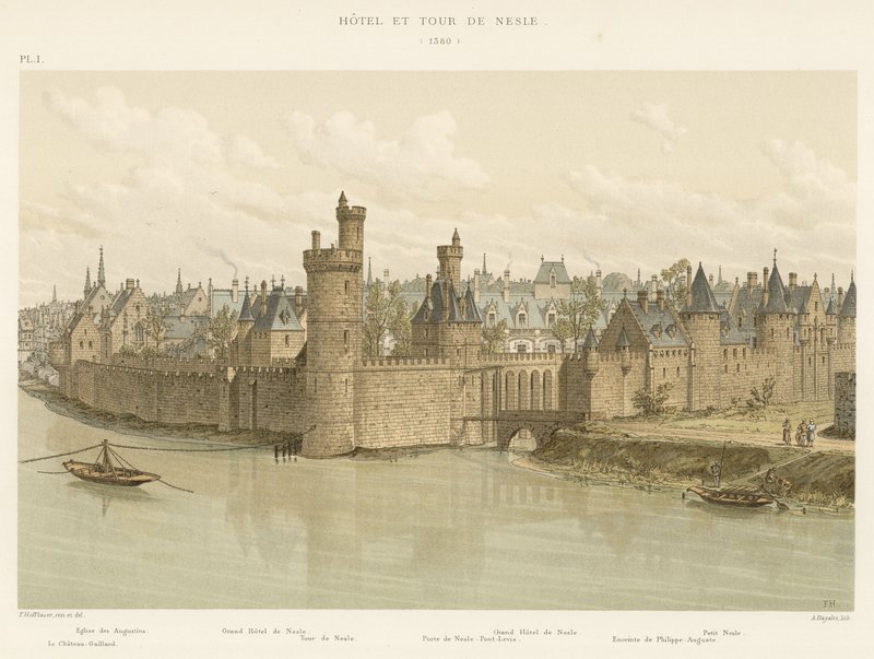 Hotell och torn i Nesle, 1380 av French School