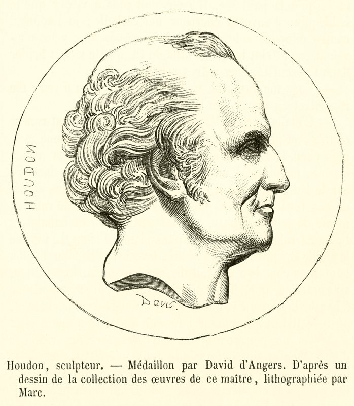 Houdon, skulptör (gravyr) av French School
