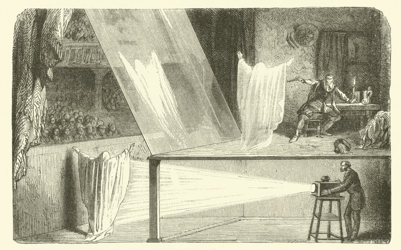 Hur man gör spöken på teatern (gravyr) av French School