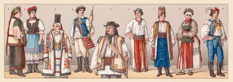 Ungern och Kroatien Kostym av French School