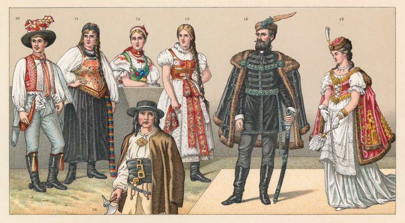 Ungern och Kroatien Kostym av French School