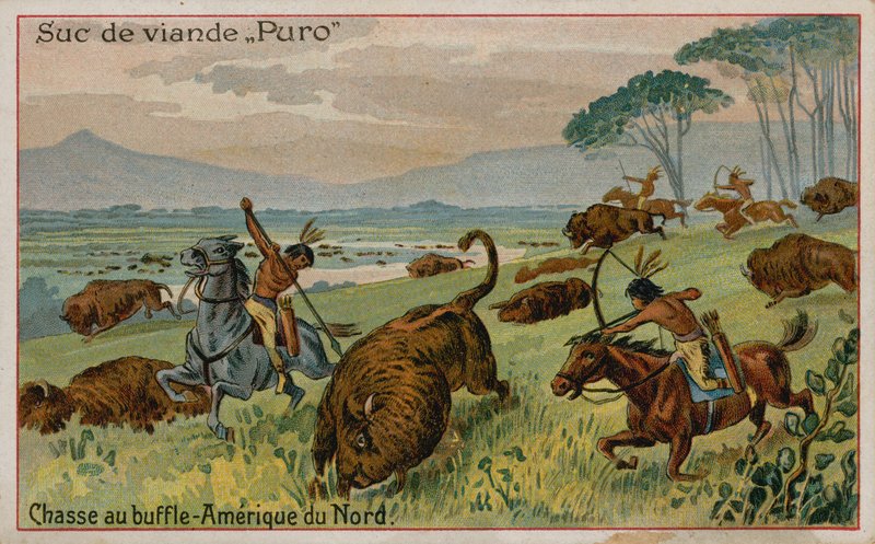 Jagar buffel i Nordamerika av French School
