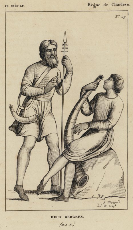 IX Century, Reign of Charles II, Two Shepherds (gravyr) av French School