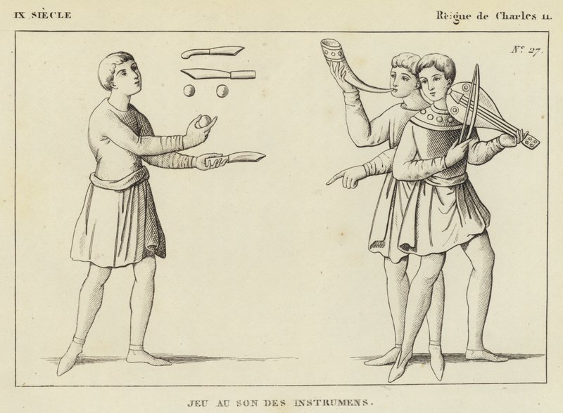 IX Century, Reign of Charles II, Game to the Sound of Instruments (gravyr) av French School