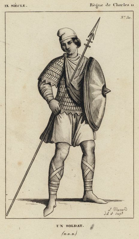 IX Century, Reign of Charles II, A Soldier (gravyr) av French School