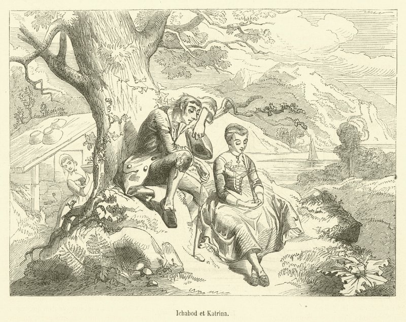 Ichabod et Katrina (gravyr) av French School