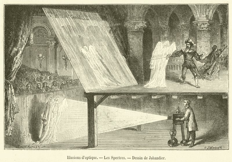 Optiska illusioner, spöken (gravyr) av French School