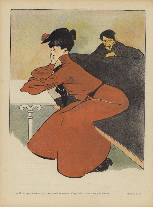 Illustration för Le Rire (färg litho) av French School