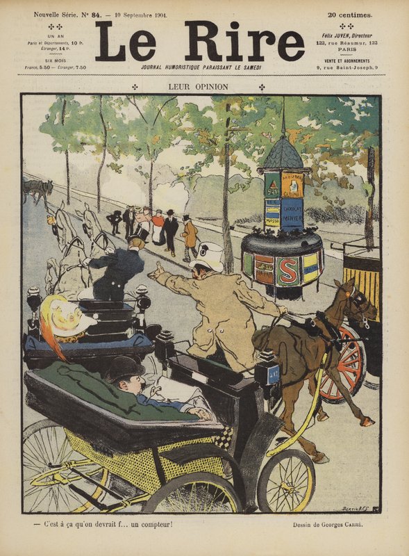 Illustration för Le Rire (färg litho) av French School