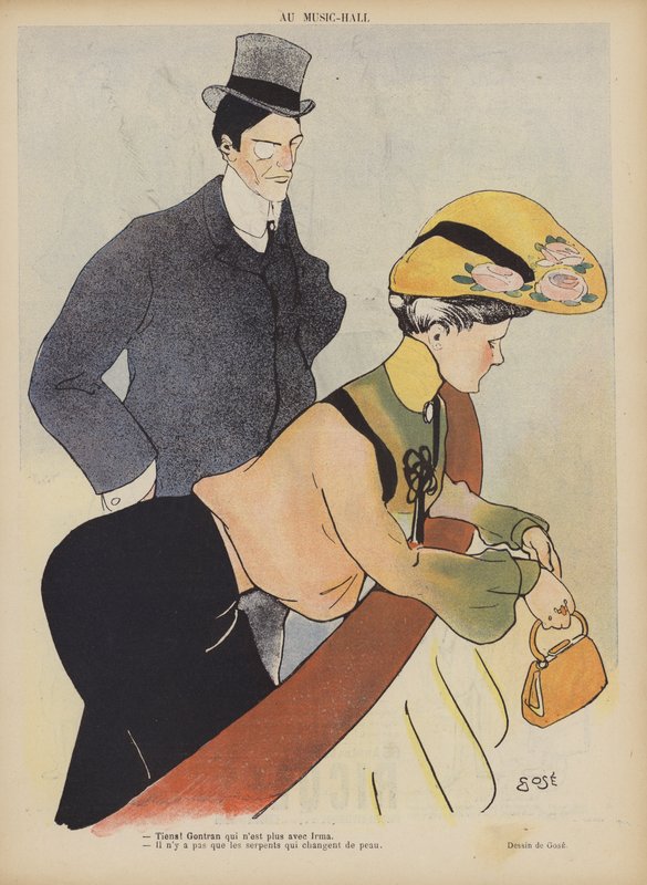 Illustration för Le Rire (färg litho) av French School