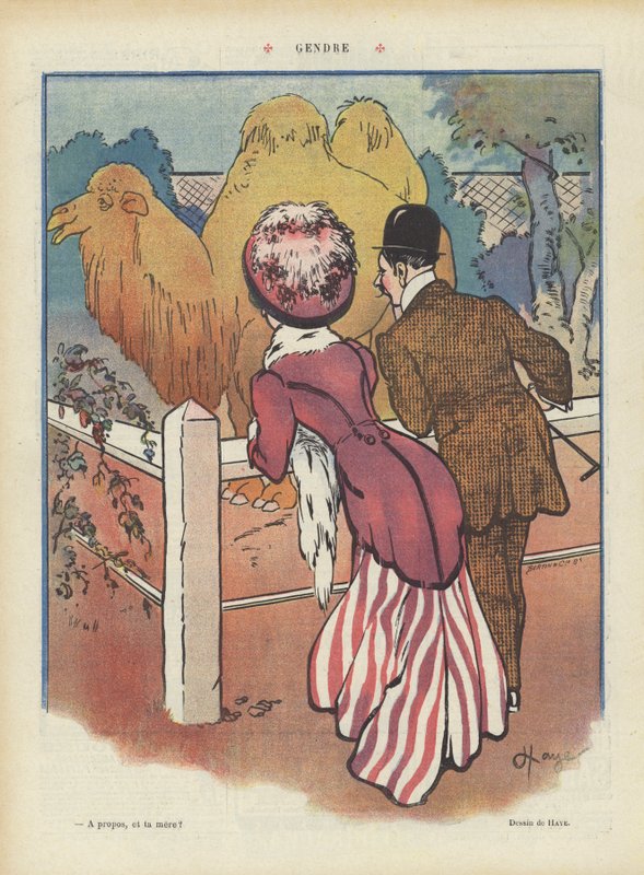 Illustration för Le Rire (färg litho) av French School