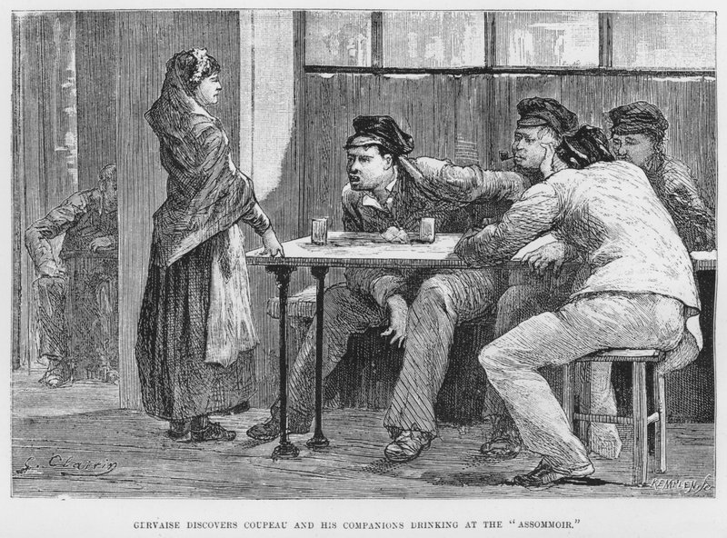 Illustration till The Assommoir, A Realistic Novel, av Emile Zola (gravyr) av French School