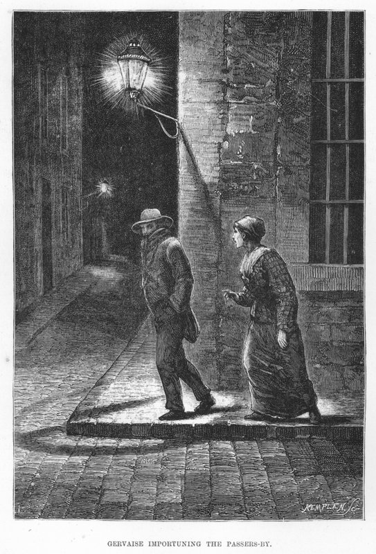 Illustration till The Assommoir, A Realistic Novel, av Emile Zola (gravyr) av French School