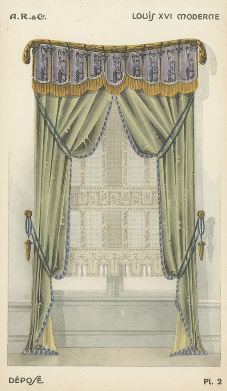 Illustration från inredningsproduktkatalog från A R & Cie, Frankrike av French School