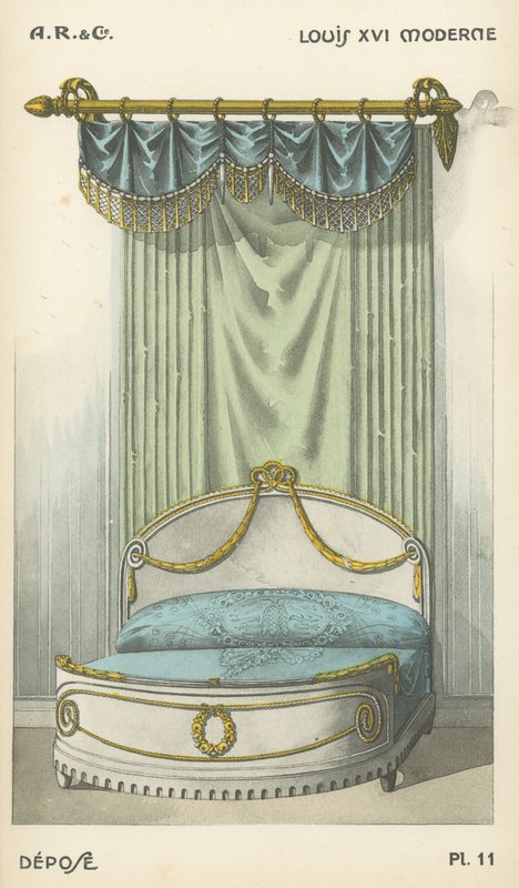 Illustration från inredningsproduktkatalog från A R & Cie, Frankrike av French School