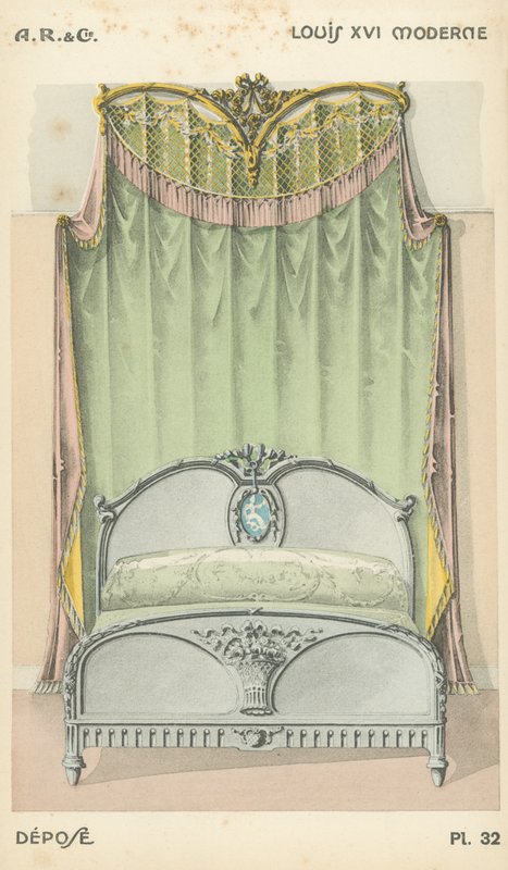 Illustration från inredningsproduktkatalog från A R & Cie, Frankrike av French School