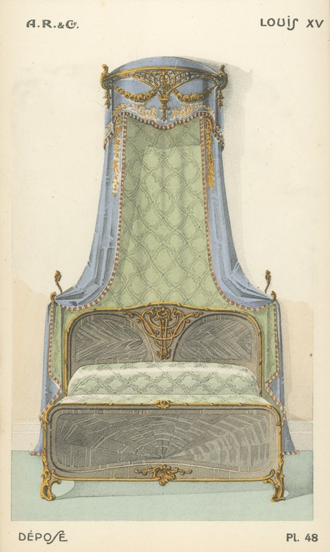 Illustration från inredningsproduktkatalog från A R & Cie, Frankrike av French School