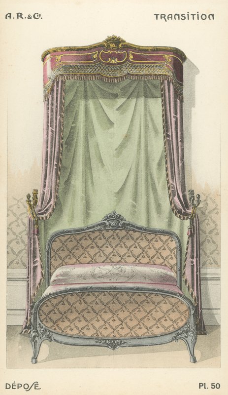 Illustration från inredningsproduktkatalog från A R & Cie, Frankrike av French School
