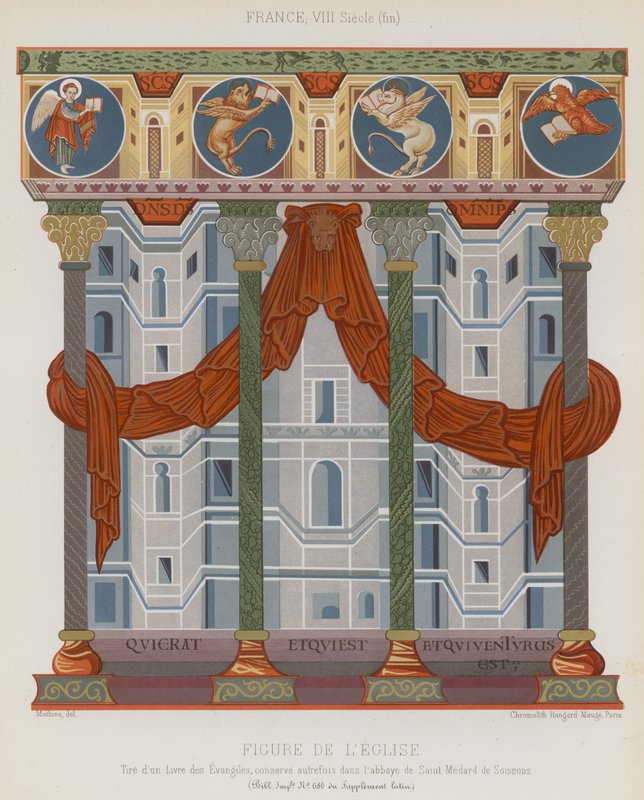 Bild av en kyrka av French School