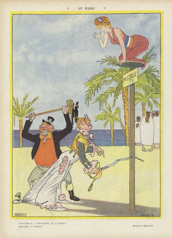 I Marocko. Illustration för Le Rire (färg litho) av French School