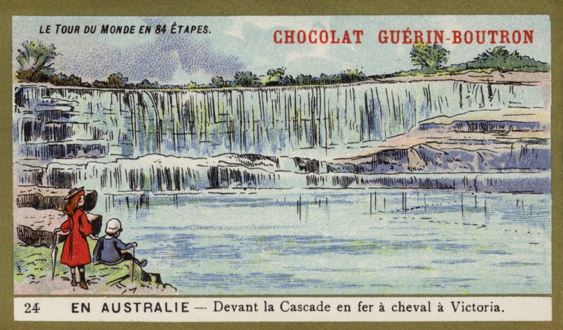 Framför Horseshoe Falls, Victoria, Australien (chromolitho) av French School
