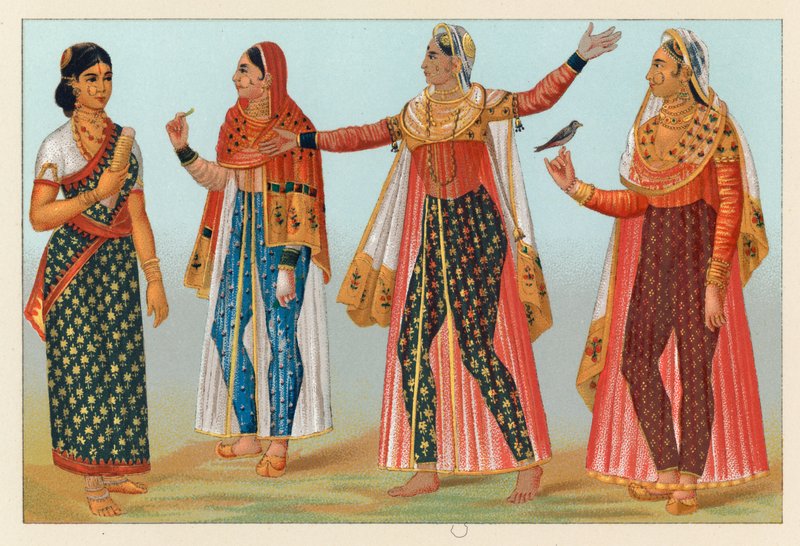 Indien kostym av French School