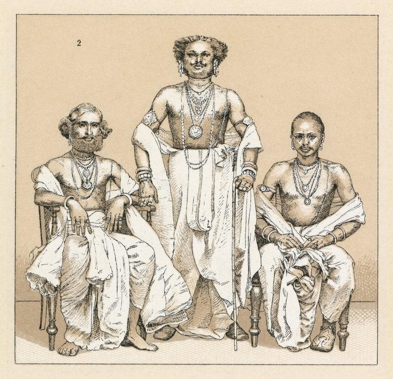 Indien kostym av French School