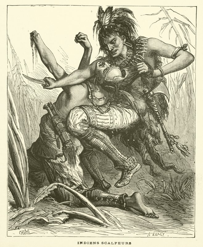 Skalperande indianer av French School