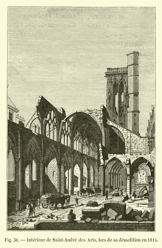 Interiör av Saint-Andre des Arts, under rivningen 1815 av French School
