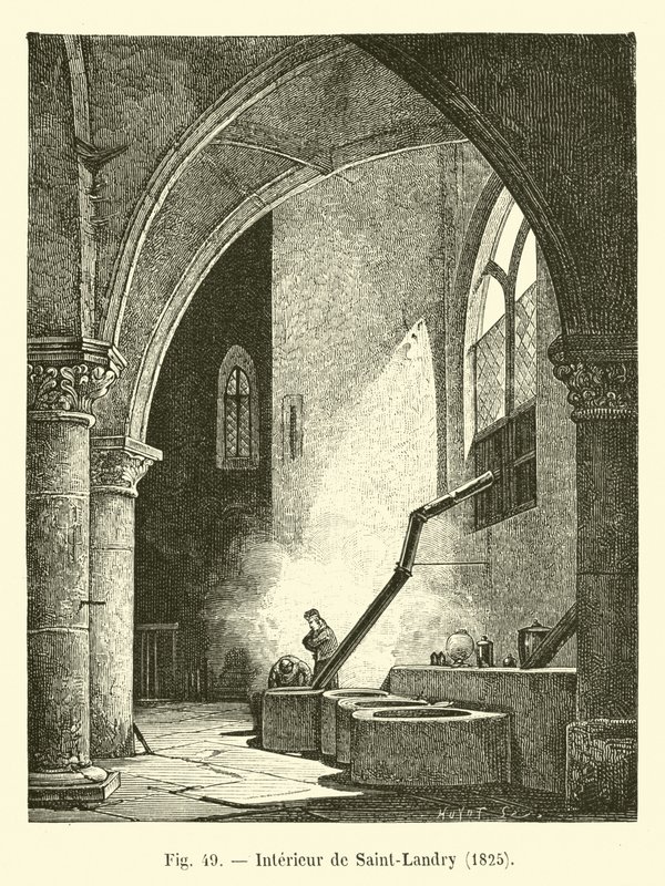 Interiör av Saint-Landry, 1825 av French School