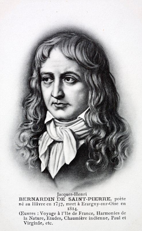 Jacques-Henri Bernardin de Saint-Pierre, fransk författare (litografi) av French School