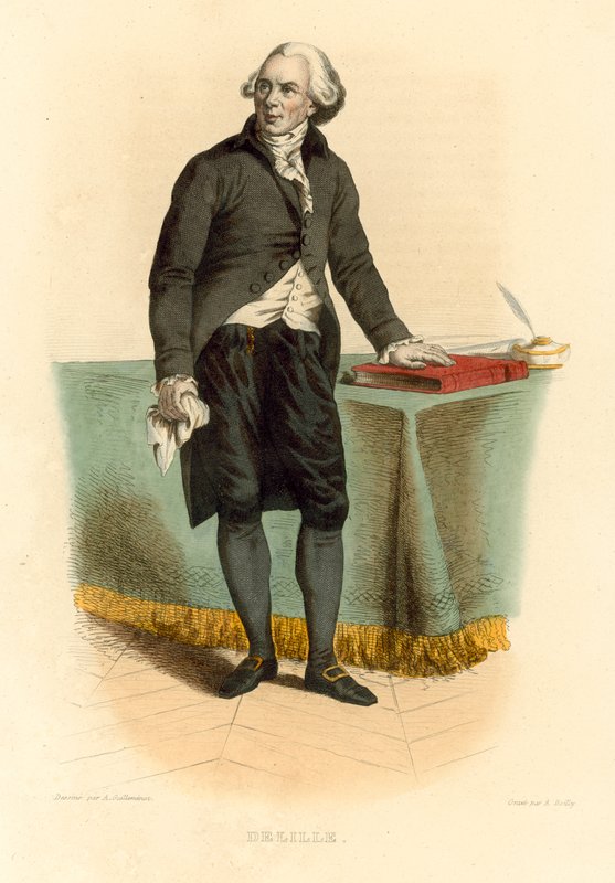 Jacques Delille (färgad gravyr) av French School