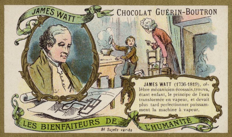 James Watt, skotsk ingenjör och uppfinnare (chromolitho) av French School