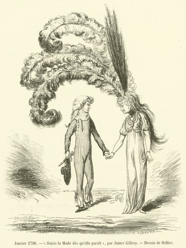 Januari 1796, Seize Fashion så snart det dyker upp (gravyr) av French School
