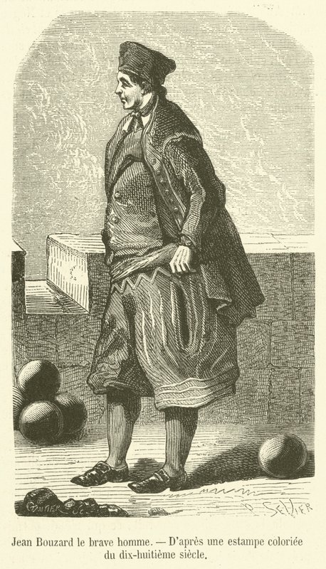 Jean Bouzard den modige mannen (gravyr) av French School