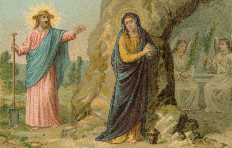 Jesus Kristus uppträdde som trädgårdsmästare efter sin uppståndelse av French School