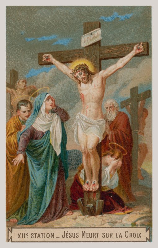 Jesus dör på korset. Korsets tolfte station av French School