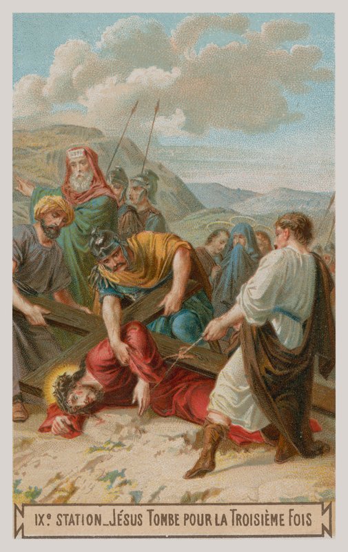 Jesus faller för tredje gången. Korsets nionde station av French School