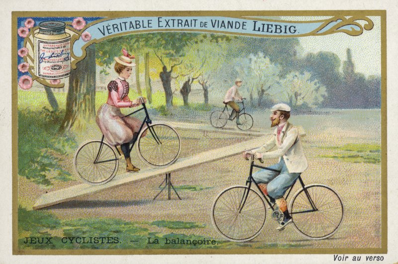 Cykelspel, balansera på en gungbräda av French School