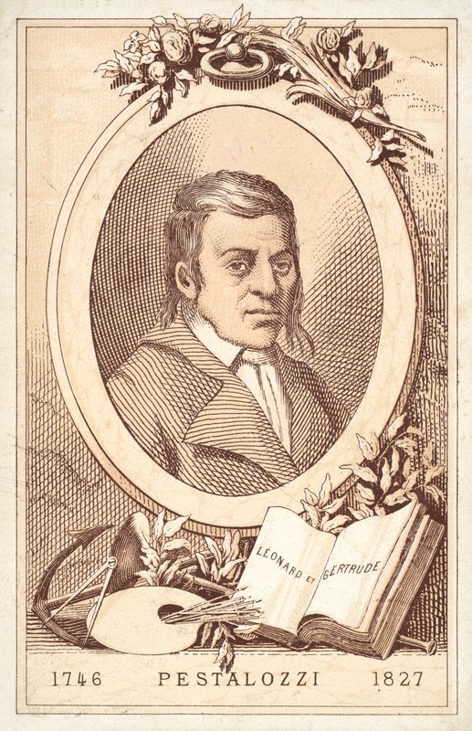 Johann Heinrich Pestalozzi, schweizisk filosof och pedagogisk reformator (chromolitho) av French School