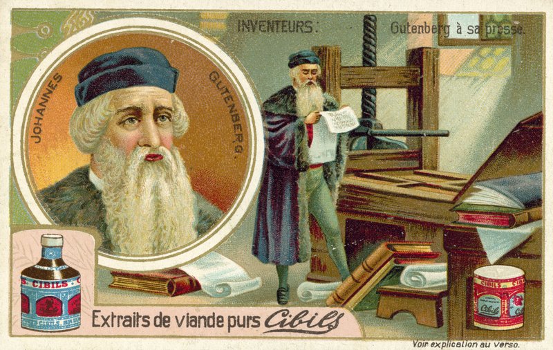 Johannes Gutenberg - uppfinnare av tryckpressen av French School