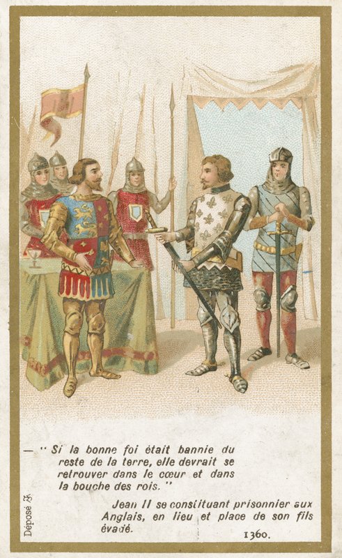 Johannes II, kung av Frankrike, fånge av engelsmännen, 1360 av French School