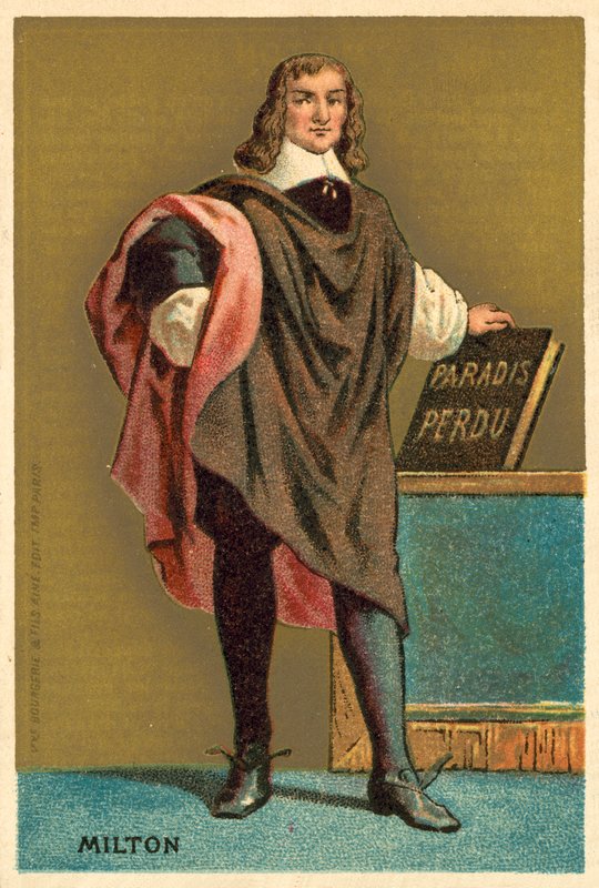 John Milton, engelsk poet (chromolitho) av French School